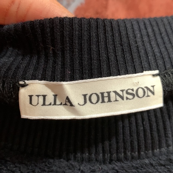 Ulla Johnson Black Textured Fringe Sleeve Sweater - Picture 5 of 9